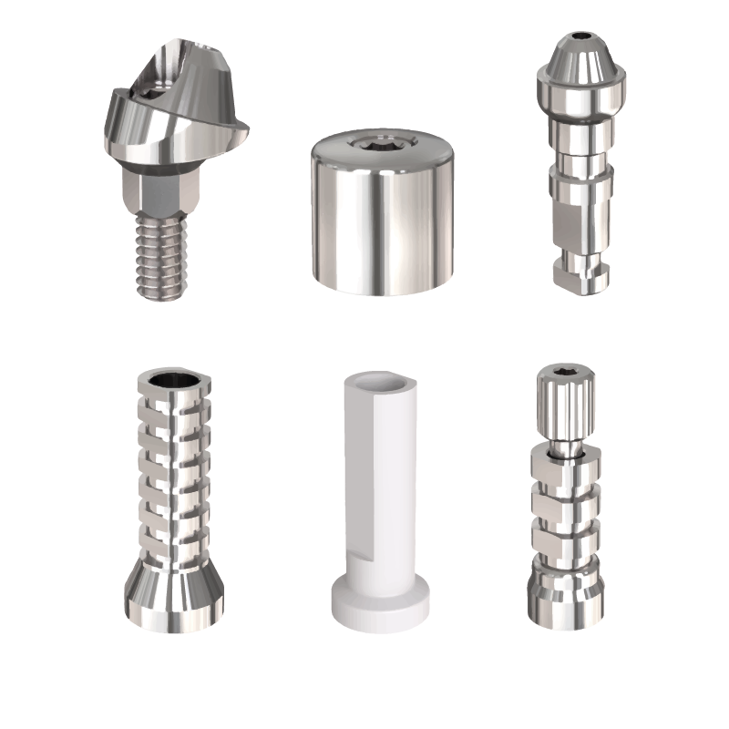 Set de Multi Unit Angulado de Titanio 17° para Implante Dental de Hexágono Interno