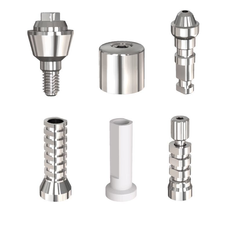Set de Multi Unit recto de Titanio para Implante Dental Hexágono Interno