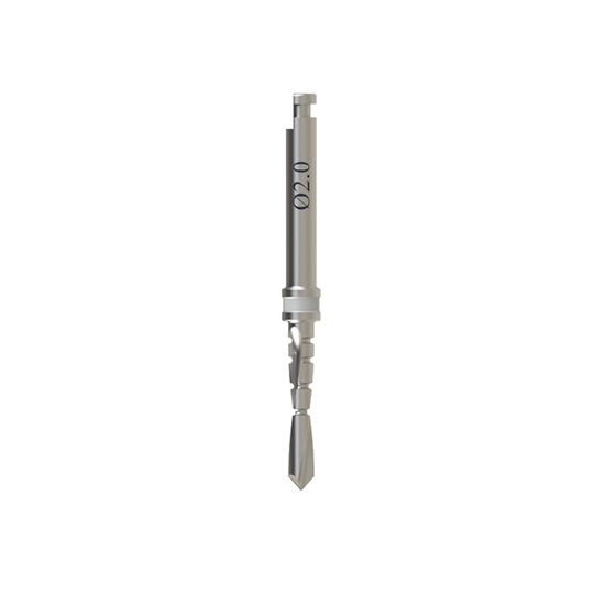 2.0mm Diámetro Fresas Espiral con Riego externo para implantes dentales 11.5 mm
